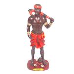 FIGURAS AFRICANAS ORISHA ELEGUA CON GARABATO COLOR 30 CM.