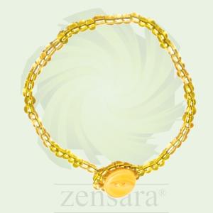 PULSERA ORISHA OSHUN BOTÓN AMBAR DE 1 HILO EN ZENSARA